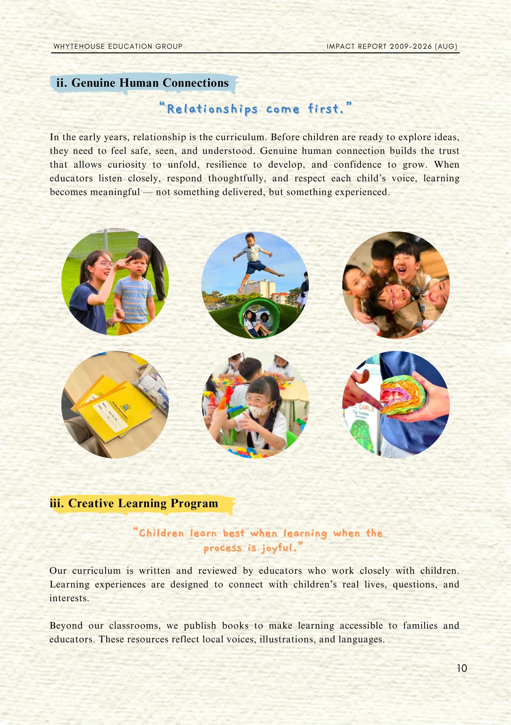 WhyteHouse Education Group Impact Report, page 10 of 24